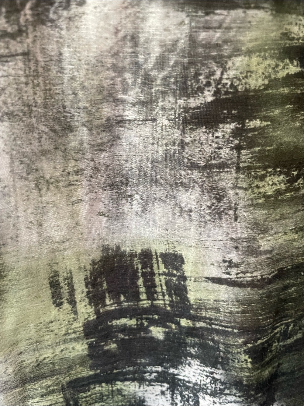 Bryn Walker 80% linen 20% silk semi sheer lagenlook abstract art to wear top M - Picture 6 of 13